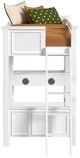 Elements International Hampton Kids White Youth Twin Loft Bed with Ladder and Desk-3