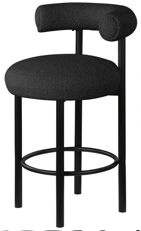 Meridian Furniture Bordeaux 2-Piece Black Boucle Fabric Stool-2