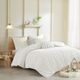 Olliix by Urban Habitat Ivory King/California King Brooklyn Cotton Jacquard Duvet Cover Set-5