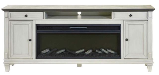 Martin Furniture Hartford Vintage Linen 76" Fireplace TV Stand-2