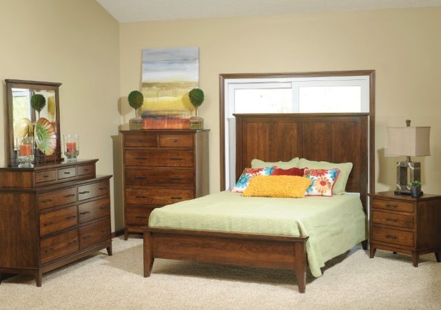 Urban Collections by Yutzy Woodworking Cortland Retreat Cherry/Rich Tobacco King Panel Bed-1