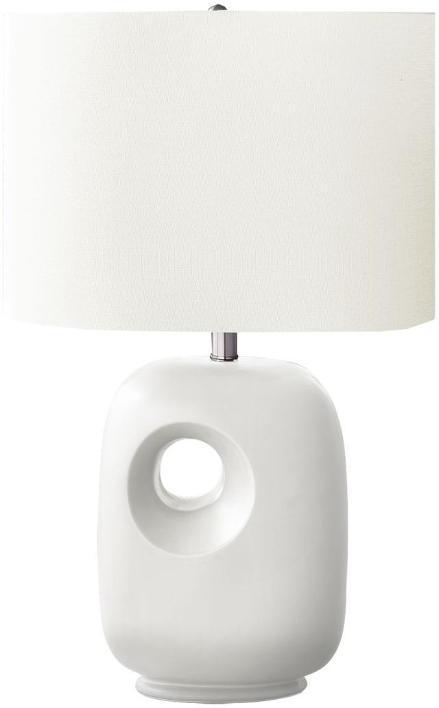 Monarch Specialties Inc. White Ceramic Table Lamp -0