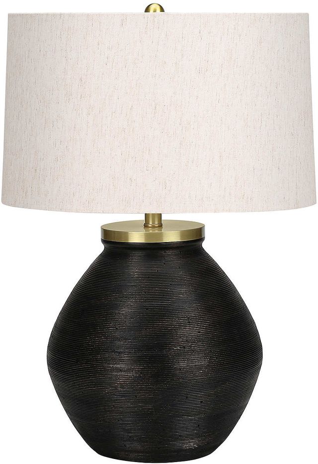 Monarch Specialties Inc. 25"H Black Concrete Table Lamp-0