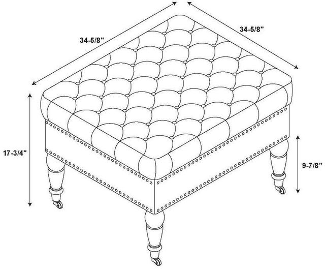 Linon Isabelle Dark Walnut/Tan Ottoman-1