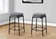 Monarch Specialties Inc. 2-Piece Black/Grey 26" Upholstered Counter Height Stools Set-1