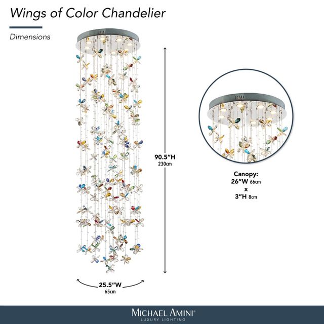 Michael Amini® Wings of Color Chrome Chandelier-2