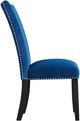 Elements International Francesca Blue Velvet Side Chair-1