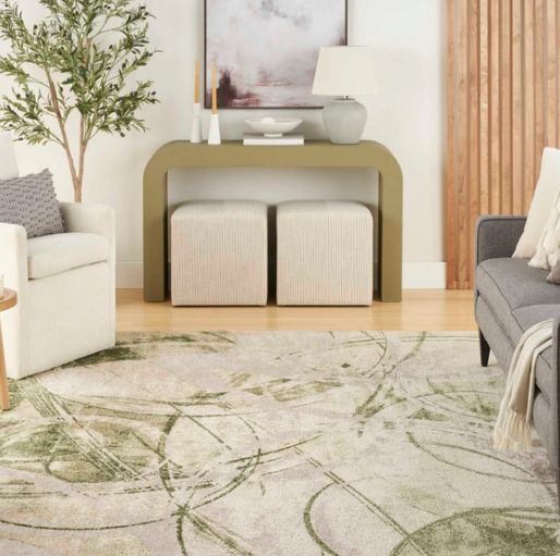 Nourison Home™ Astra Machine Washable Beige Green 5'x7'  Area Rug-2