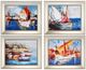 A & B Home 4-Piece Boating Scenes Framed Wall Art Set-0
