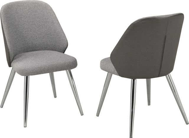 Brassex Inc. Tulita 2-Piece Two-Tone Grey Dining Chair Set-2