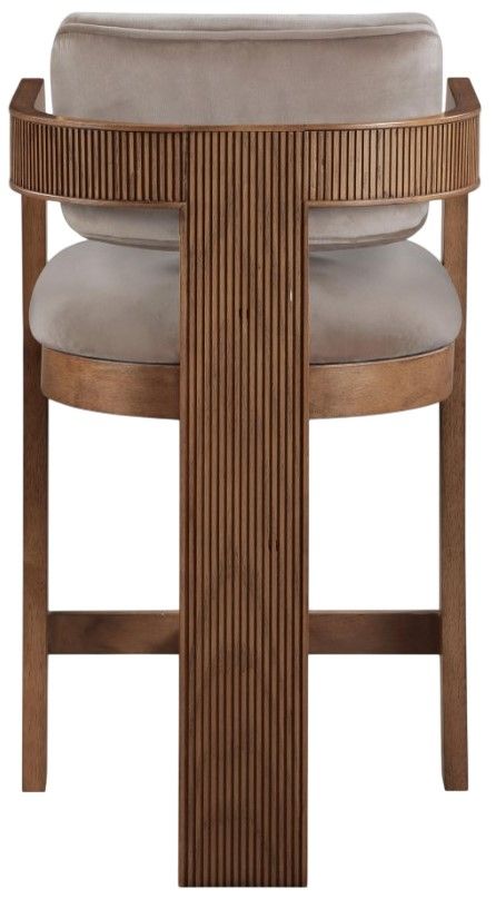 Meridian Furniture Sacha Taupe/Brown Upholstered Counter Stool-4