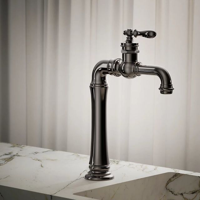 KOHLER® Artifacts® Gentleman's® Vibrant Titanium Single-Handle Bathroom Sink Faucet-3