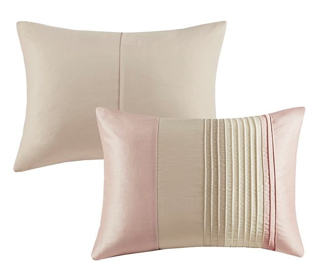 Olliix by Madison Park Amherst 7 Piece Blush and Taupe California King Comforter Set-2