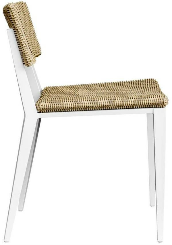 Uttermost® Calbas Honey/White Aluminum/Wicker Outdoor Dining Chair-4