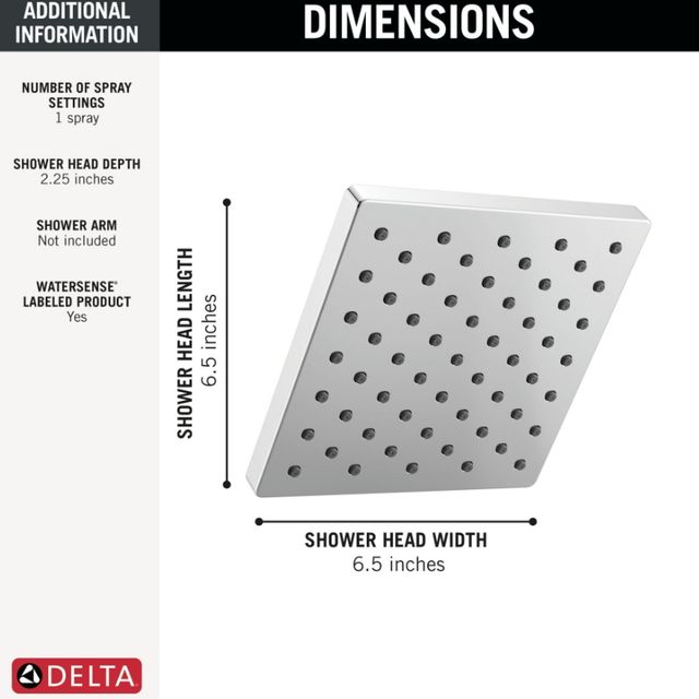 Delta Modern Chrome Single-Setting Shower Head-3
