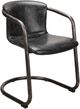 Moe's Home Collection Freeman 2-Piece Onyx Black Leather Dining Arm Chair Set-0