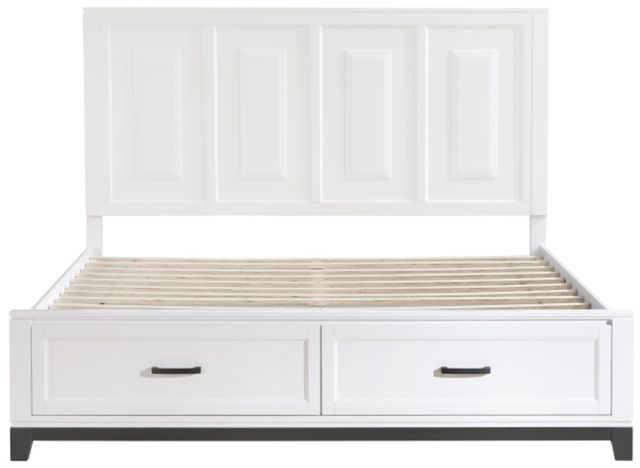 Mazin Furniture Garretson White Eastern King Platform Bed with Footboard Storage-2