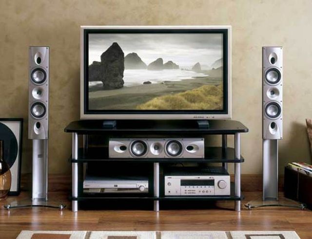 Sanus® Accurate Series Black Widescreen TV/AV Stand-3