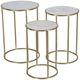Jofran Inc. Global Archive Riviera 3-Piece White Nesting Table Set with Gold Base-1