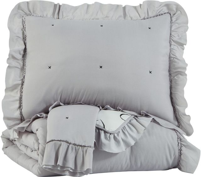 Signature Design by Ashley® Hartlen Gray/White Full Comforter Set-0