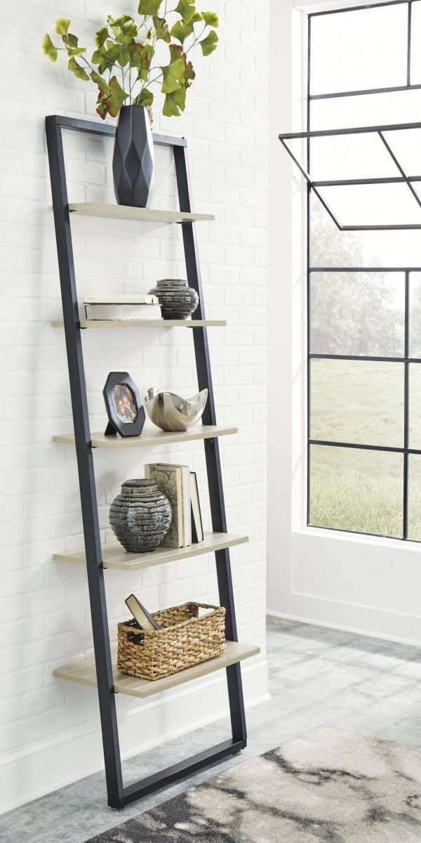 Signature Design by Ashley® Waylowe Black/Natural 74" Bookcase-4