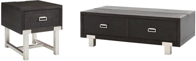 Signature Design by Ashley® Chisago 2-Piece Black Living Room Table Set-0
