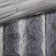 Olliix by Madison Park Zuri Grey Full/Queen Polyester Print Brushed Faux Fur Comforter Set-1