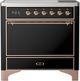 Ilve® Majestic III 36" Glossy Black Pro Style Induction Range with Solid Door and Copper Trim-0