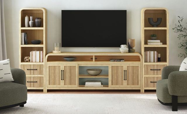 Elements International Ridgemont Natural 82" TV Console without Fireplace Insert-1