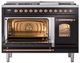 Ilve® Nostalgie II Series 48" Glossy Black Pro Style Dual Fuel Range-3