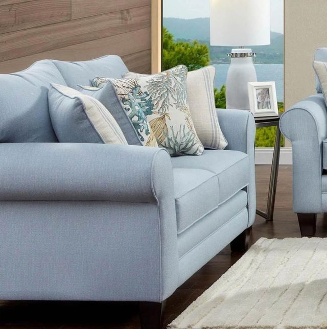 Fusion Furniture Labyrinth Sky Blue Loveseat-0