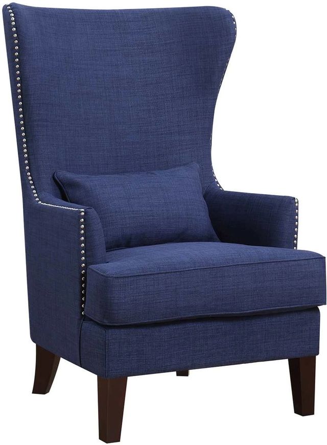 Elements International Kori Espresso/Heirloom Blue Accent Chair-0