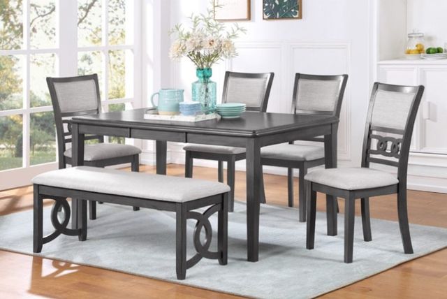 New Classic® Home Furnishings Gia 6-Piece Espresso/Gray Dining Table Set-1