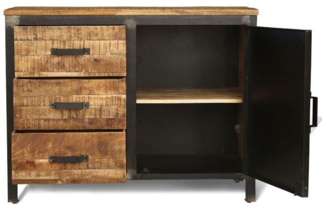 Jaipur Furniture Induse Black/Brown 3-Drawer Sideboard-2