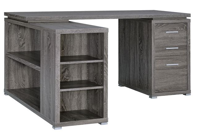 Coaster® Yvette Weathered Grey L-Shape Office Desk-2