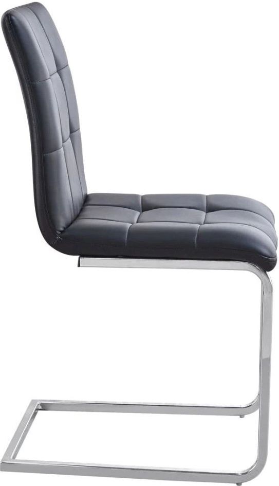 Steve Silver Co. Escondido Black/Chrome Upholstered Dining Side Chair-2