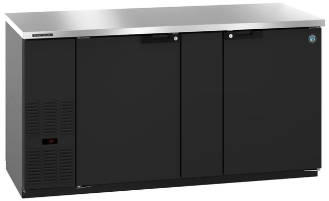 Hoshizaki Back Bar 70" 21.8 Cu. Ft. Black Vinyl Two Section Refrigerator-2