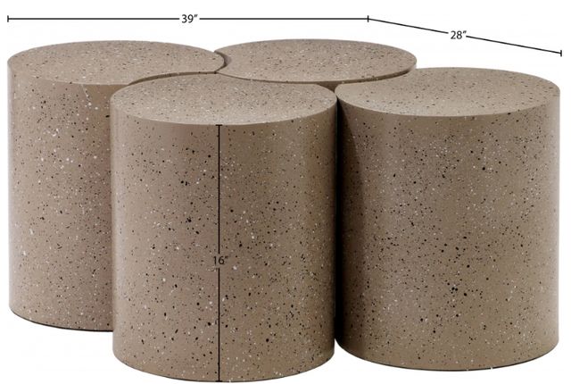 Meridian Furniture Dimple 4-Piece Taupe 16'' Modular Nesting Coffee Table Set-3
