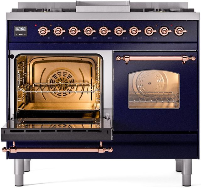 Ilve® Nostalgie II Series 40" Midnight Blue Pro Style Dual Fuel Range-2