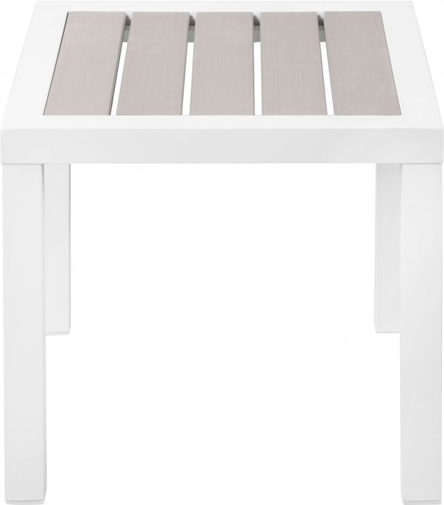 Meridian Furniture Nizuc Gray/White Aluminum/Plastic Outdoor Patio End Table-2