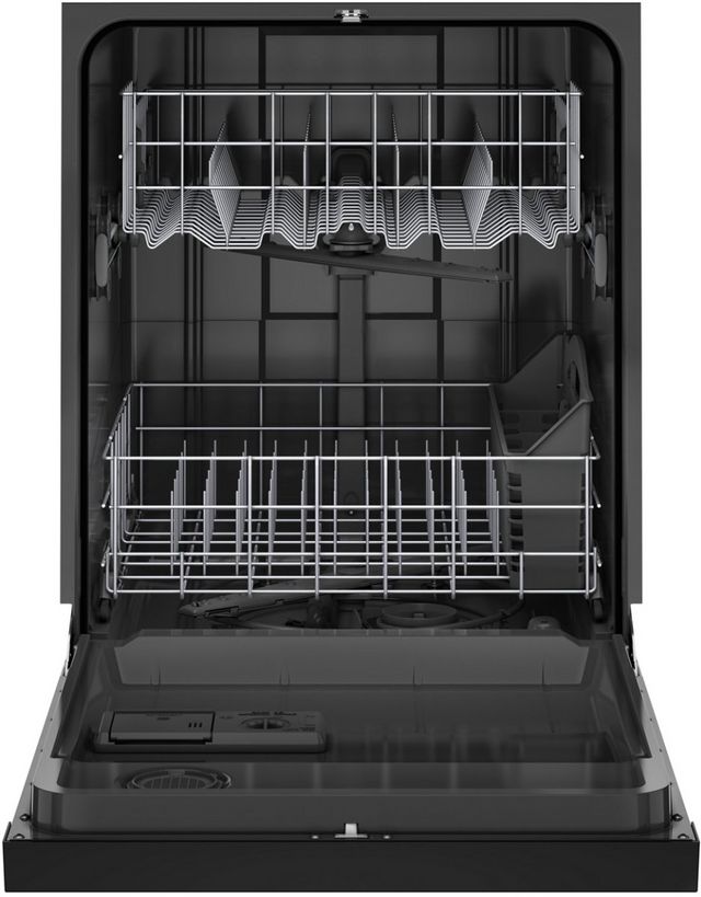 Amana® 24" Black Front Control Built In Dishwasher with Midnight Interior-1