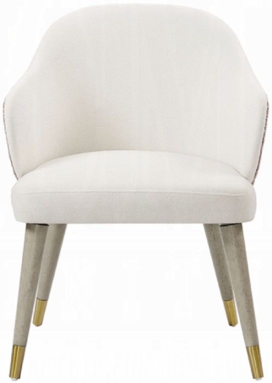 ACME Furniture Charity 2-Piece Gray Oak/White Upholstered Dining Side Chair Set-3