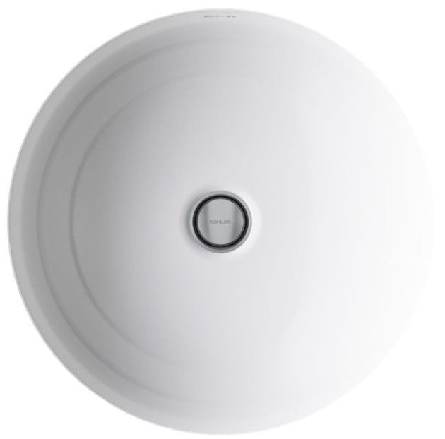 Kohler Camber® White 16.25" Round Undermount Bathroom Sink, No Overflow-1