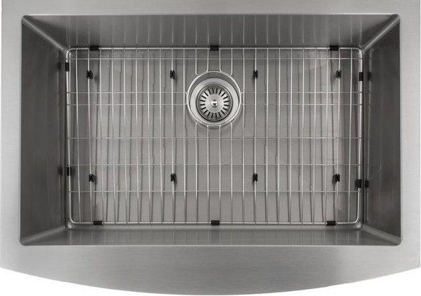 ZLINE Zermatt 30" Stainless Steel Farmhouse Apron Mount Single Bowl Kitchen Sink with Bottom Grid-1