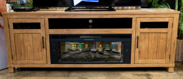 Signature Design by Ashley® Ridgester Light Brown XL TV Stand with Fireplace-1