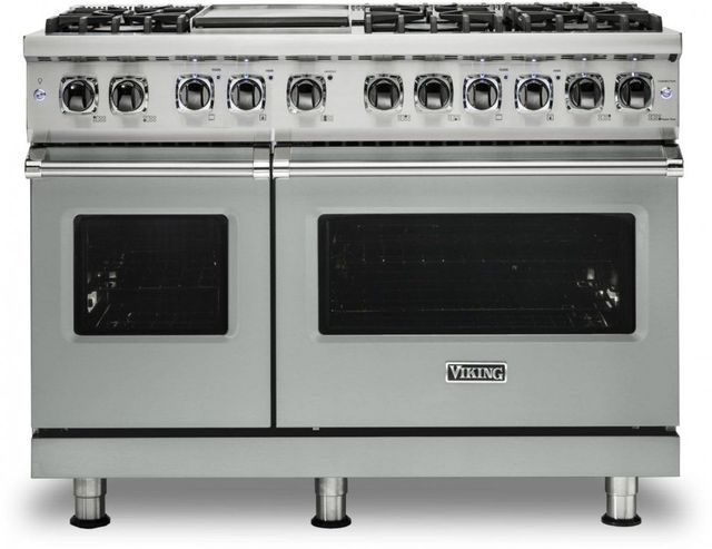 Viking® 5 Series 48" Arctic Grey Pro Style Dual Fuel Natural Gas Range with 12" Griddle-0