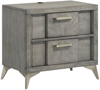 Bernards Aries Gray 2-Drawer Nightstand
