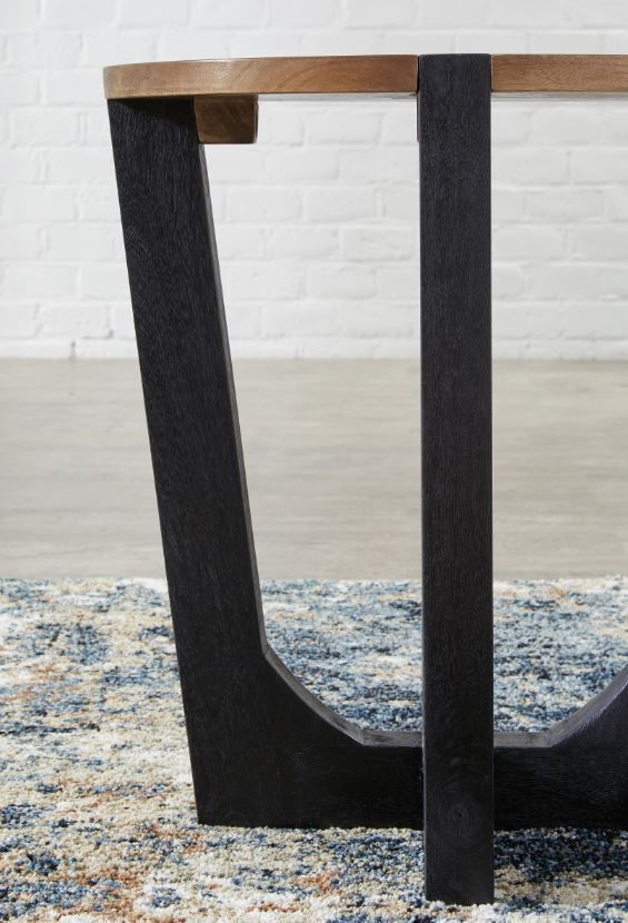 Signature Design by Ashley® Hanneforth Brown End Table with Black Base-3