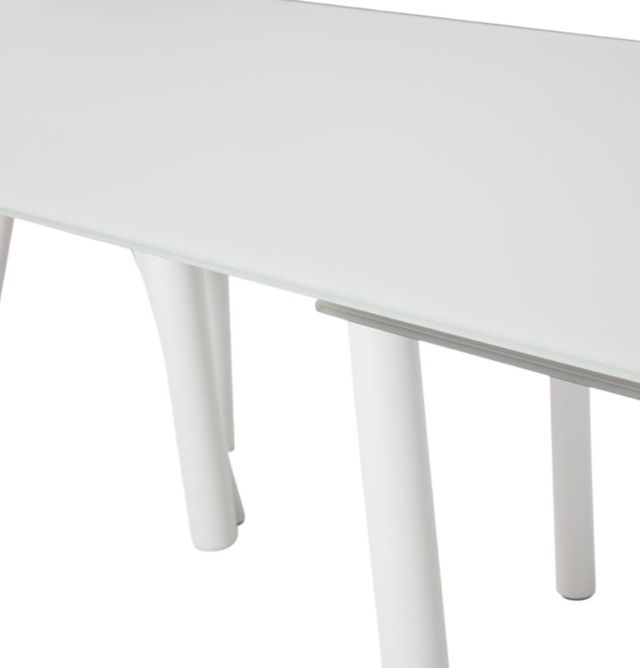 Michael Amini® Trance™ Rotterdam Glass Top Dining Table with White Base-2