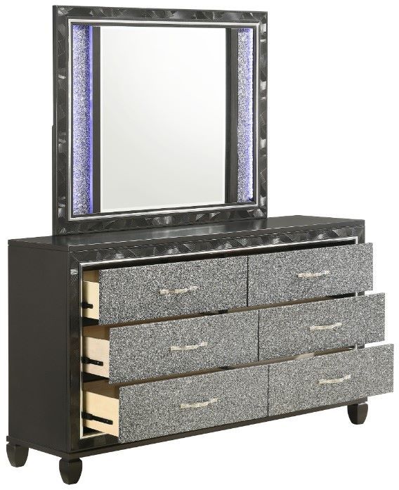 New Classic® Home Furnishings Radiance Black Pearl Dresser and Mirror-3